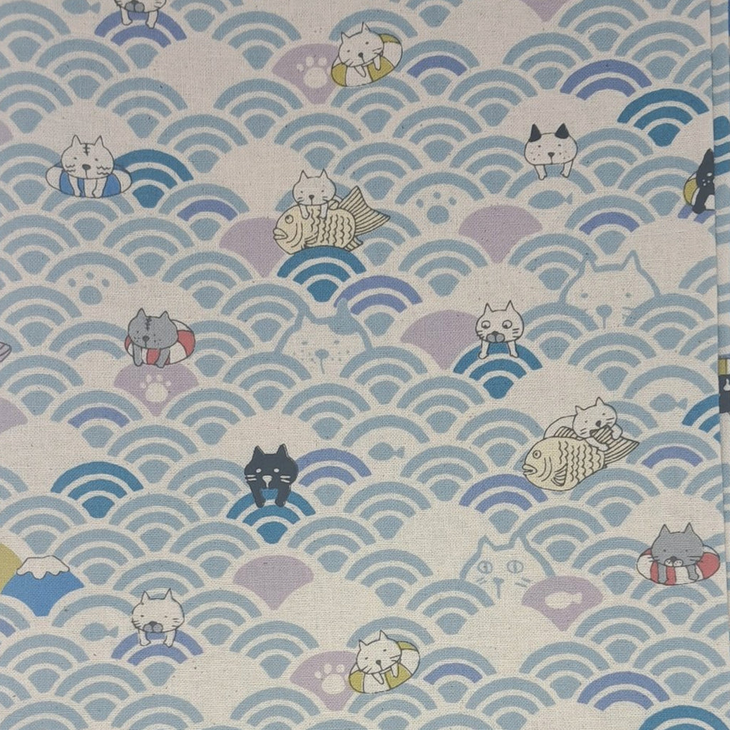Japanese Cat Print Linseed Eye Pillow | Optional Lavender