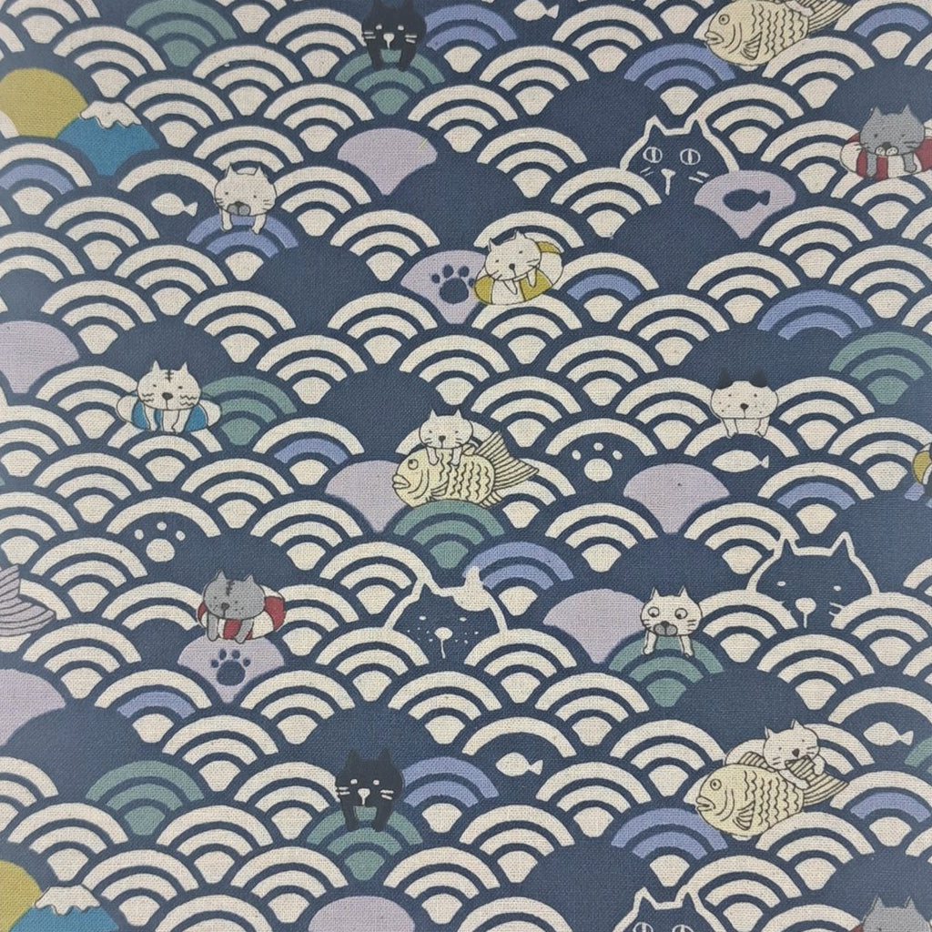 Japanese Cat Print Linseed Eye Pillow | Optional Lavender